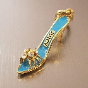 Juicy couture gold and blue high heel charm